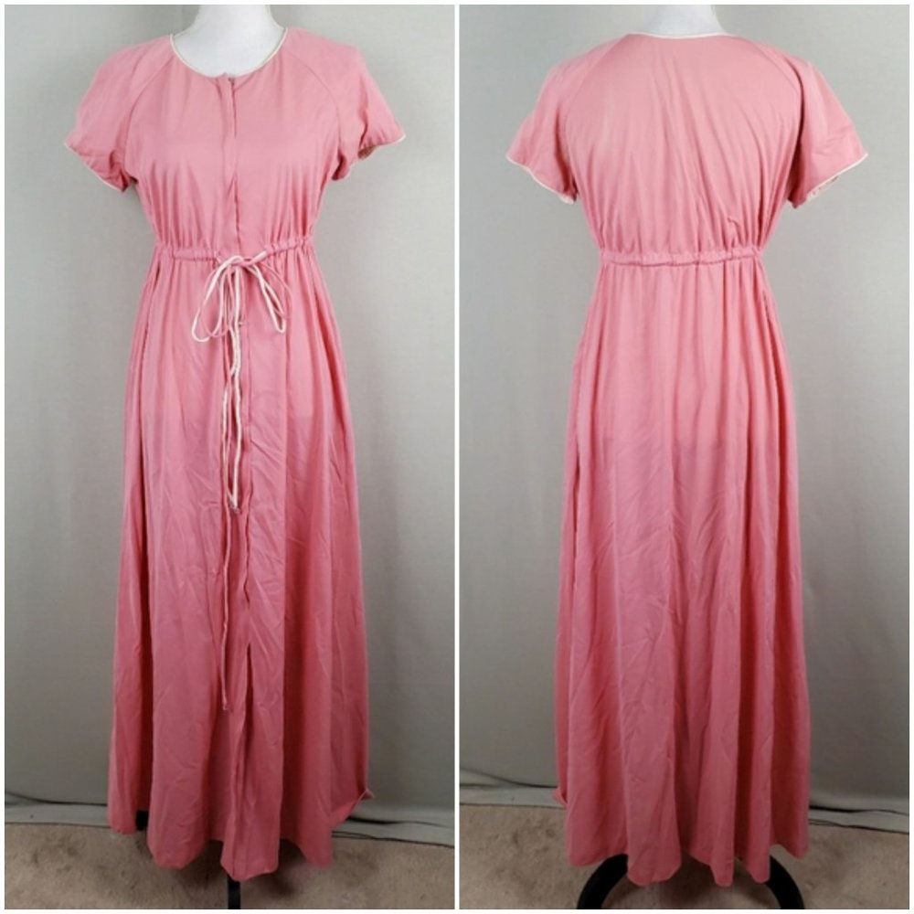 Vintage Vanity Fair Cover Up Rope Zip Front Tie Waist